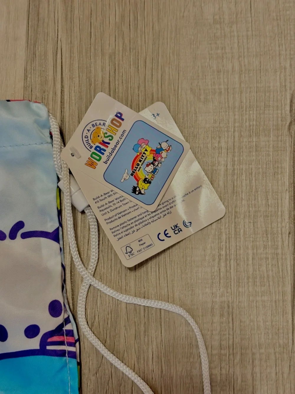 Sanrio Hello Kitty & Friends Build A Bear Workshop Drawstring Bag Pouch NWT